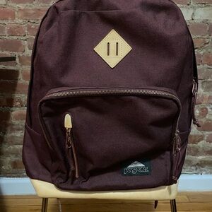 JanSport Burgundy and Beige Backpack